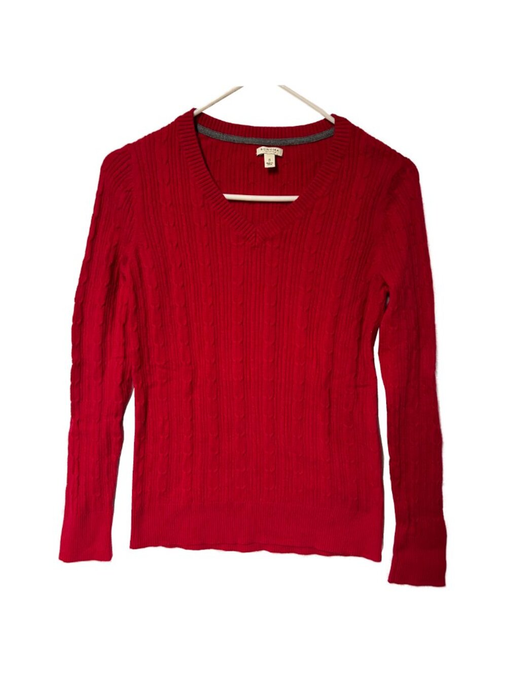 Women's Sonoma Red V-Neck Long-Sleeve Sweater